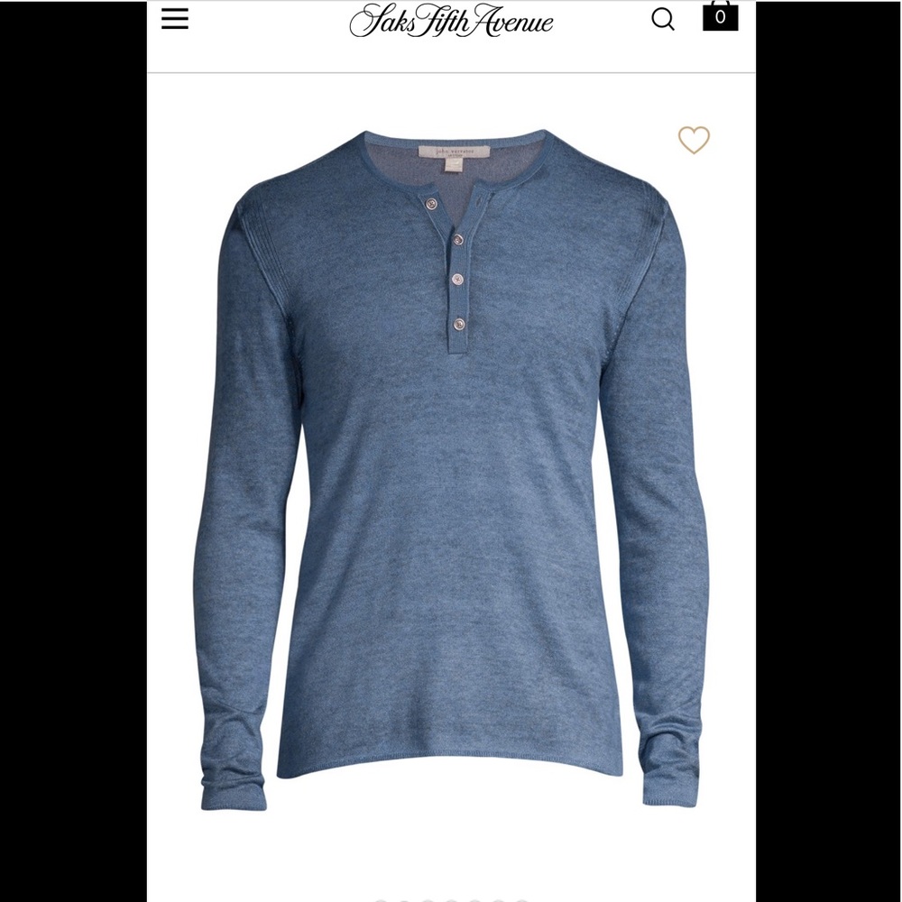 $398 John Varvatos Artisan Silk/Cashmere Shirt